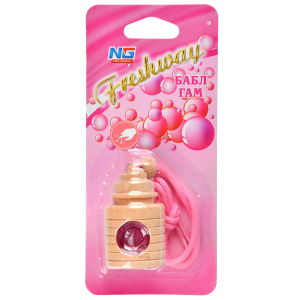 Ароматизатор подвес жидкий (NEW GALAXY) Бабл Гам Бутылочка (дерево+стекло) Freshway