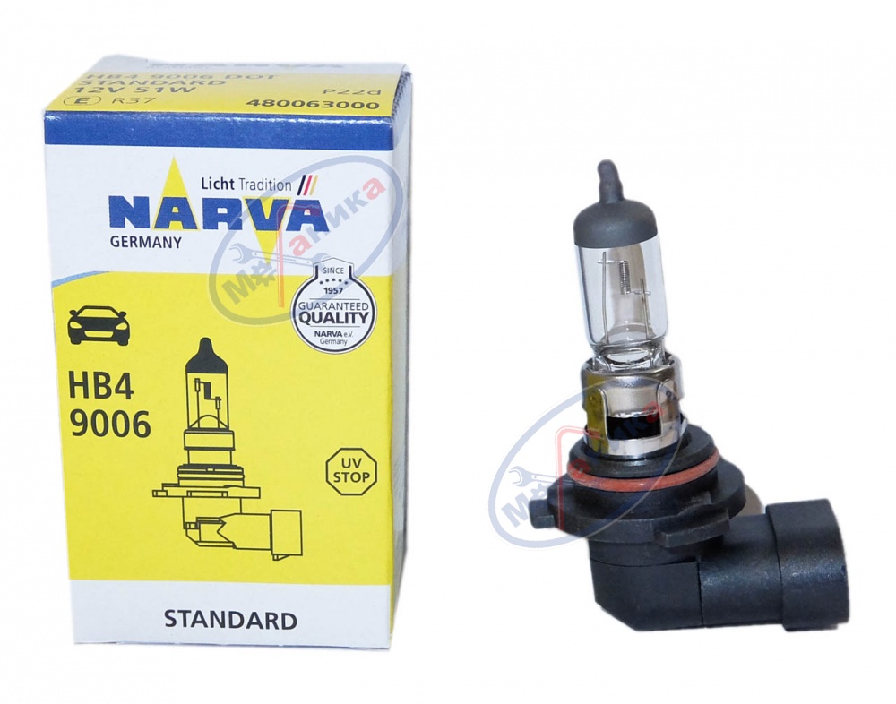 Лампа галог HВ4  12V55W (Narva) 48006