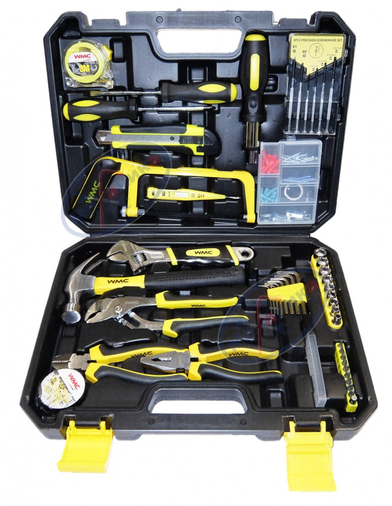 Набор инструмента 100 пр (WMC TOOLS) 1/4" 6 гр (4-44) + слесарный WMC-20100