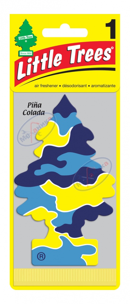 Ароматизатор подвес картон Ёлочка (LITTLE TREES) "Пина колада " Pina Colada U1P10967RUSS