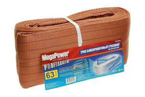 Трос буксиров 63т петля-петля лента 6м (MEGAPOWER) 