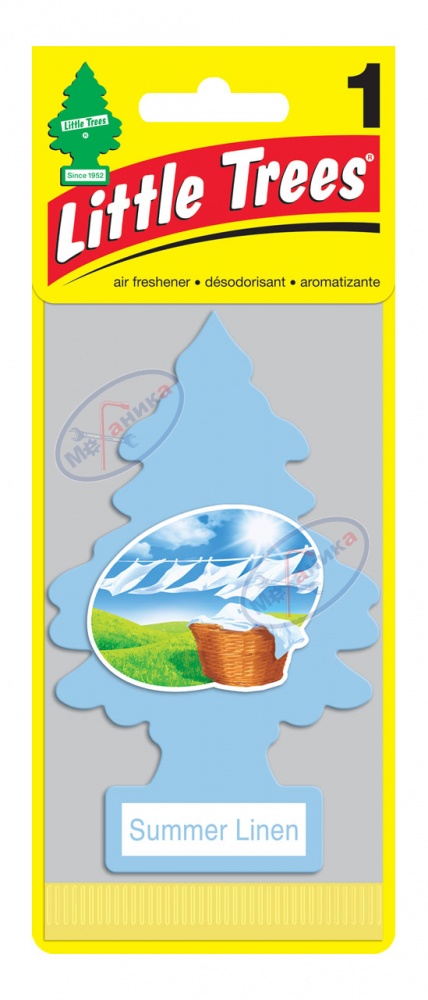 Ароматизатор подвес картон Ёлочка (LITTLE TREES) "Летняя свежесть" Summer Linen U1P10574RUSS