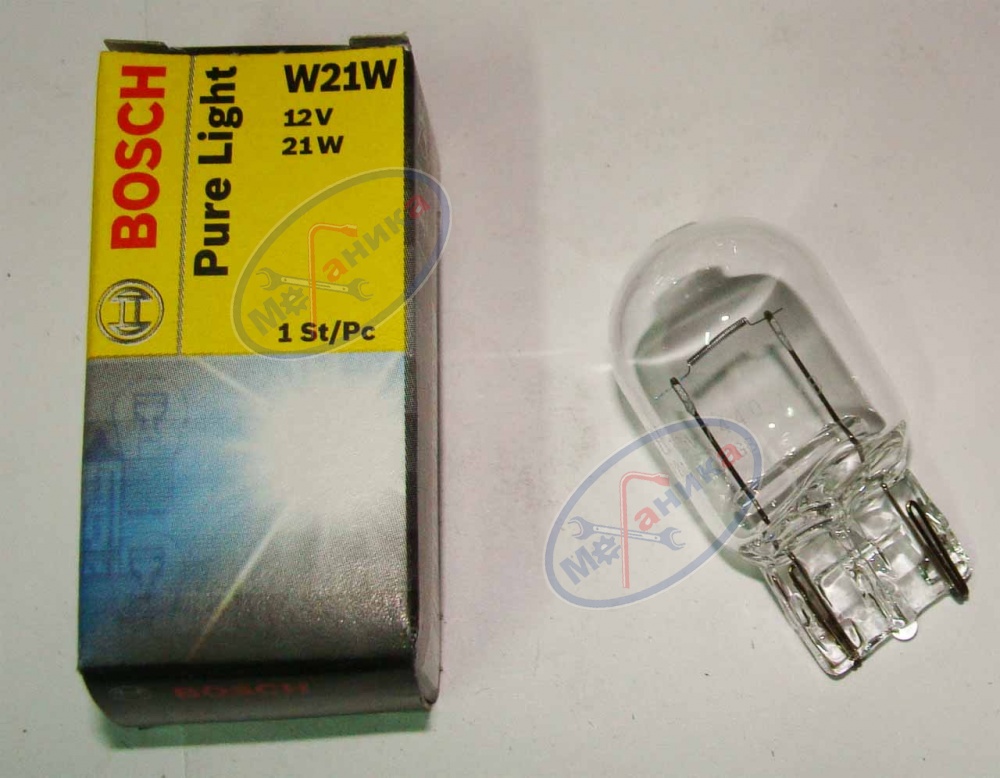 Лампа 12V21W (BOSCH) (стоп,габариты) (б/ц) (Германия) 1 контакт 