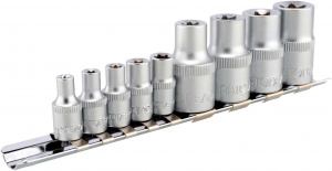 Головки набор 1/4", 1/2" Torx 9 пр (АвтоДело) планка (10696) 39829