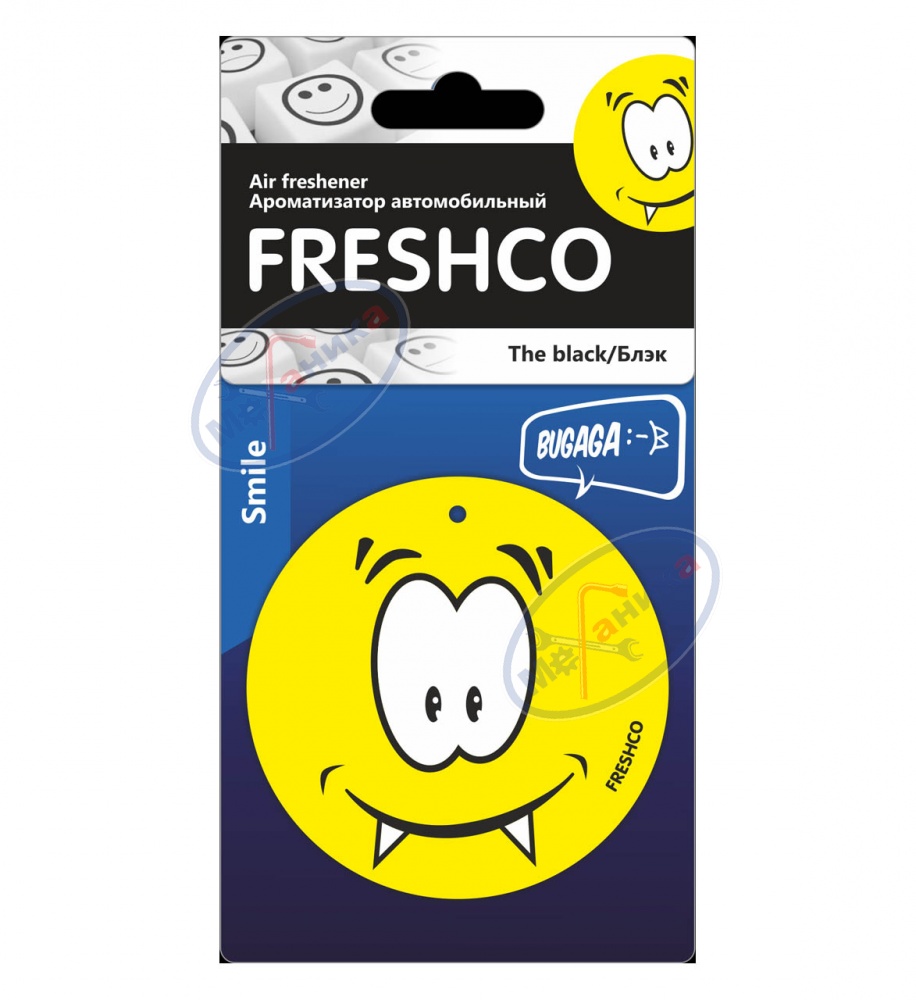 Ароматизатор подвес картон Смайл (FRESHCO) Черная линия PSMB-99