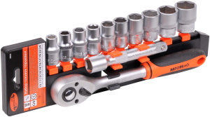 Головки набор 1/2" 6 гр 12 пр (АвтоДело) с трещоткой холдер (14559) 39842