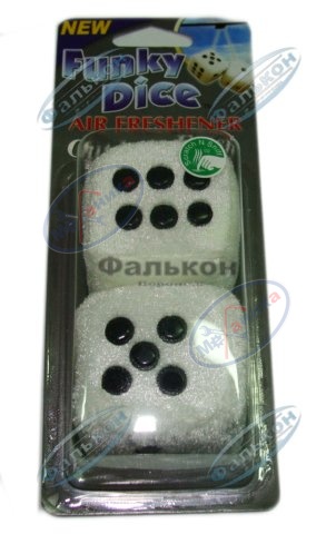 Ароматизатор подвес ткань с пропит (КОТО) Funki Dice Кубики белые