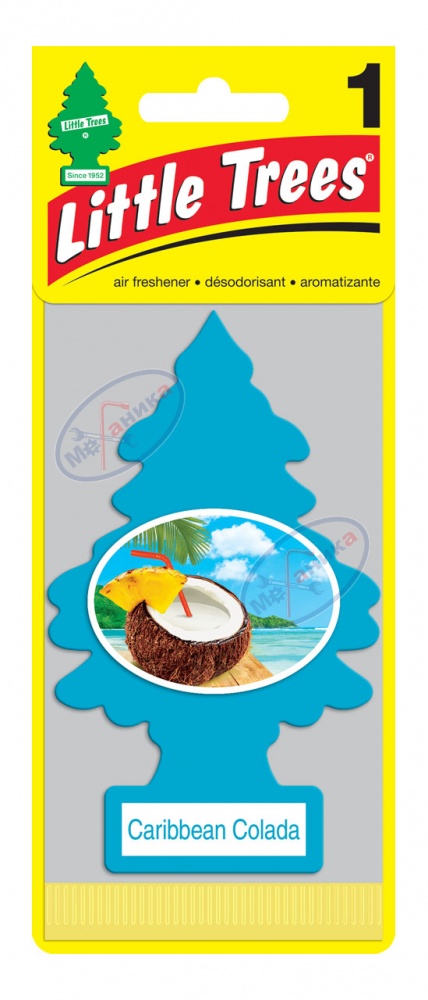 Ароматизатор подвес картон Ёлочка (LITTLE TREES) "Карибский коктейль" Caribbean Colada U1P10324RUSS
