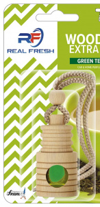 Ароматизатор подвес жидкий (Real Fresh) EXTRA Green Tea Бутылочка (дерево+стекло) WOOD