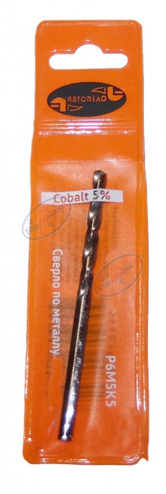 Сверло по металлу Р6М5К5 d4,3 мм (АвтоДело) Professional (15219) 40847 (Cobalt 5%)