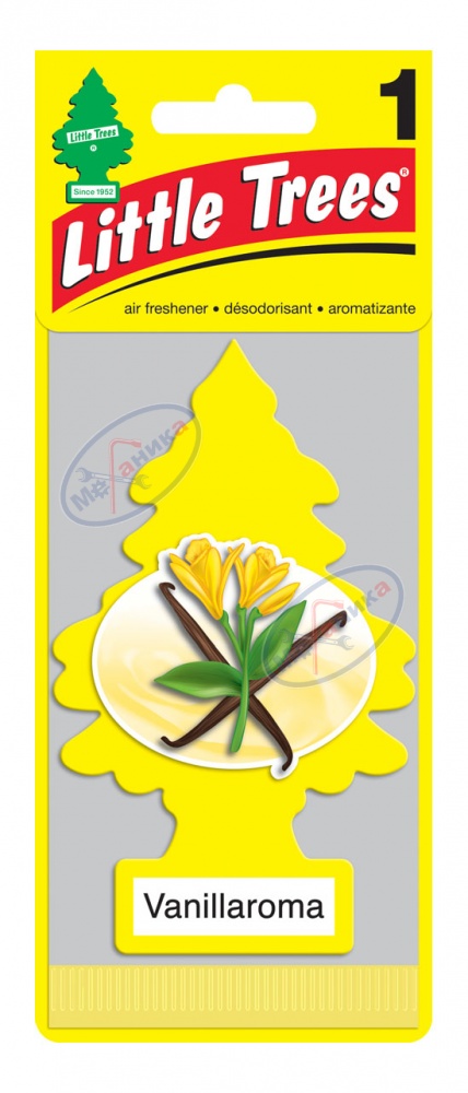 Ароматизатор подвес картон Ёлочка (LITTLE TREES) "Аромат ванили" Vanillaroma  U1P10105RUSS