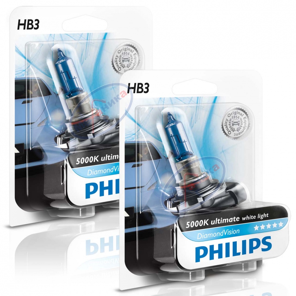 Лампа галог HB3 12V65W (PHILIPS) DiamondVision блистер 9005 DVB1