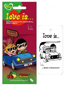 Ароматизатор подвес картон (LOVE IS) ВИШНЯ-ЛИМОН LIK0006
