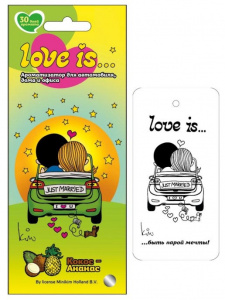 Ароматизатор подвес картон (LOVE IS) КОКОС-АНАНАС LIK0008
