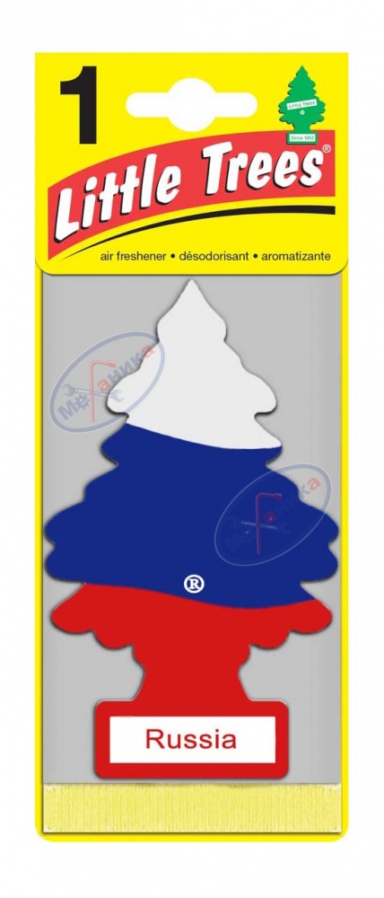 Ароматизатор подвес картон Ёлочка (LITTLE TREES) "Российский флаг" Russian Flag U1P19974RUSS