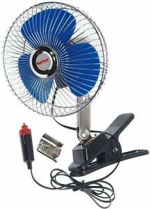Вентилятор в салон на прищепке  12V 6" 16см (MEGAPOWER) (с решеткой металл) m502c12