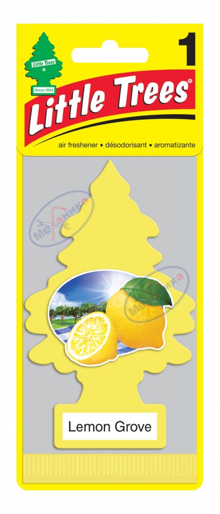 Ароматизатор подвес картон Ёлочка (LITTLE TREES) "Лимон" Lemon Grove U1P10594RUSS